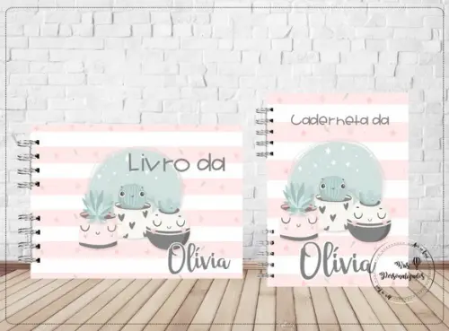 Kit Livro Bebê e Caderneta de Saúde Cactus