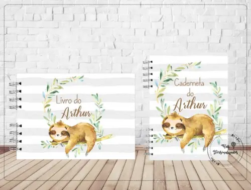 Kit Livro Bebê e Caderneta de Saúde Bicho Preguiça