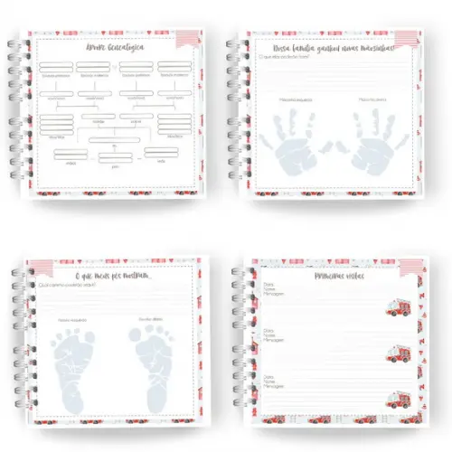 Kit Livro Bebê e Caderneta de Vacina Bombeiros