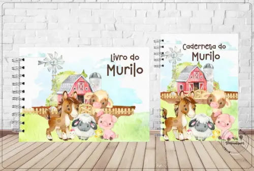 Kit Livro Bebê e Caderneta de Saúde Fazendinha Baby