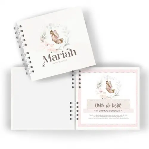 Kit Livro Bebê e Caderneta de Vacina Borboletas