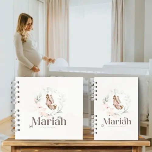 Kit Livro Bebê e Caderneta de Vacina Borboletas