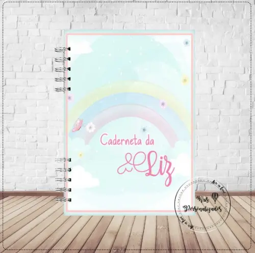 Kit Livro do Bebê , Caderneta de Vacina Certidão Arco Iris