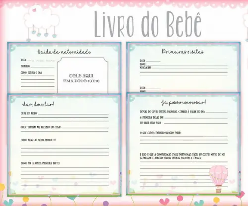 Kit Livro do Bebê + Caderneta de Saúde - Balãozinho