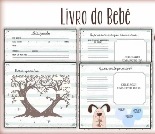 Kit Livro do Bebê + Caderneta de Saúde - Capa Cachorrinho
