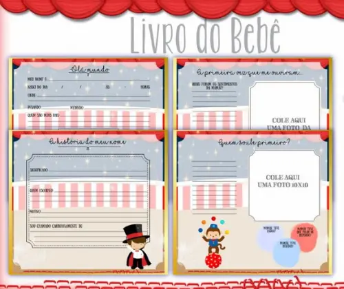 Kit Livro do Bebê + Caderneta de Saúde - Circo