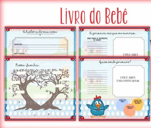 Kit Livro do Bebê + Caderneta de Saúde - Galinha Pintadinha