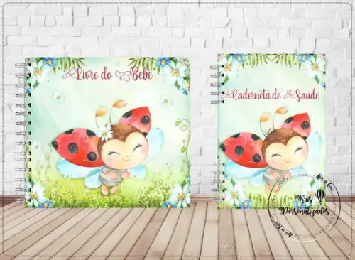 Kit Livro do Bebê + Caderneta de Saúde - Joaninha