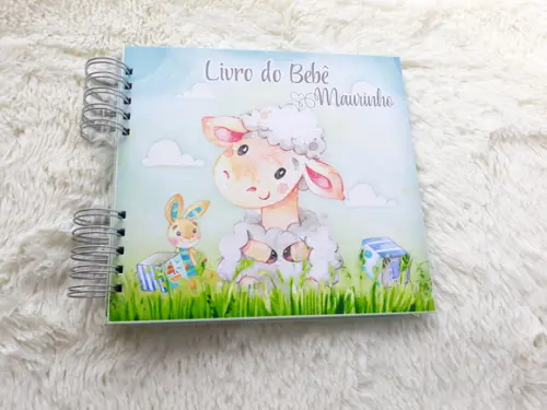 Kit Livro do Bebê + Caderneta de Saúde - Ovelhinha menino