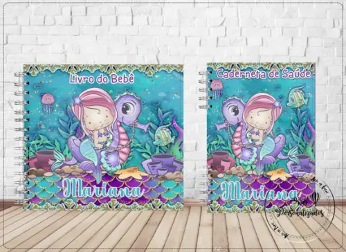 Kit Livro do Bebê + Caderneta de Saúde - Sereia
