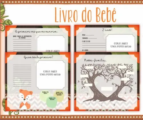 Kit Livro do Bebê + Caderneta de Saúde - Raposinha