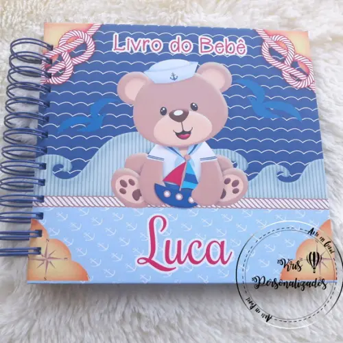 Kit Livro do Bebê + Caderneta de Saúde - Ursinho Marinheiro