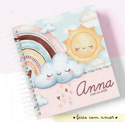 Kit Livro Do Bebê + Caderneta De Saúde Chuva De Amor