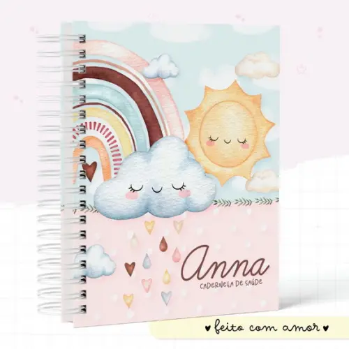 Kit Livro Do Bebê + Caderneta De Saúde Chuva De Amor