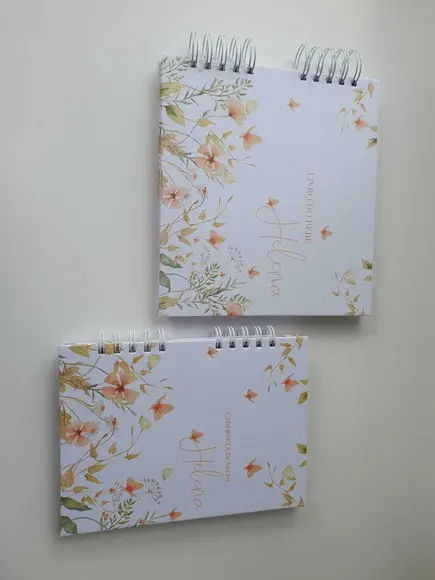 Kit Livro do Bebê + Caderneta de Saúde Floral Amarelo