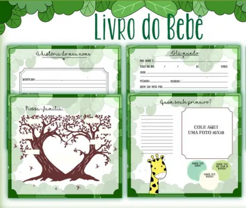 Kit Livro do Bebê + Caderneta de Saúde Safari Minimalista