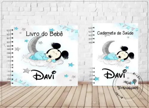 Kit Livro do Bebê + Caderneta de Saúde- Mickey