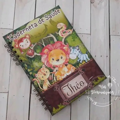 Kit Livro do Bebê + Caderneta de Saúde- Safari