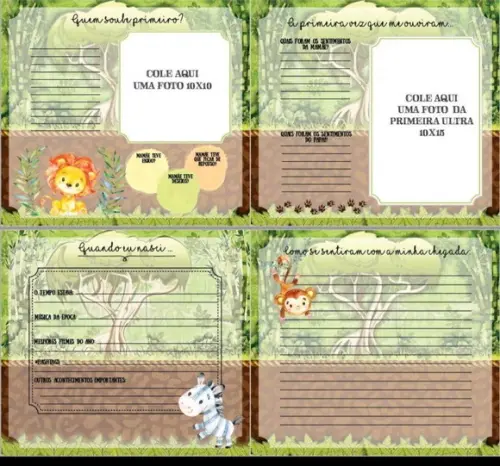 Kit Livro do Bebê + Caderneta de Saúde- Safari