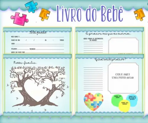 Kit Livro do Bebê + Caderneta de Vacina - Autismo Menino