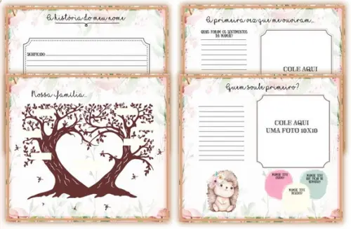 Kit Livro do Bebê + Caderneta de Vacina - Bosque Encantado
