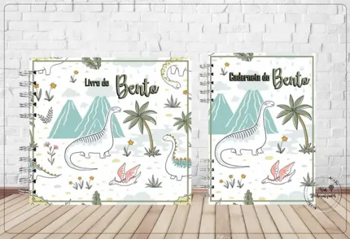 Kit Livro do Bebê + Caderneta de Vacina - Dino Minimalista