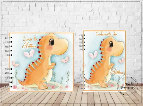 Kit Livro do Bebê + Caderneta de Vacina - Dinossauro