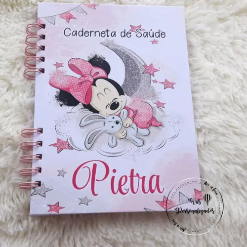 Kit Livro do Bebê + Caderneta de Vacina - Minnie Baby