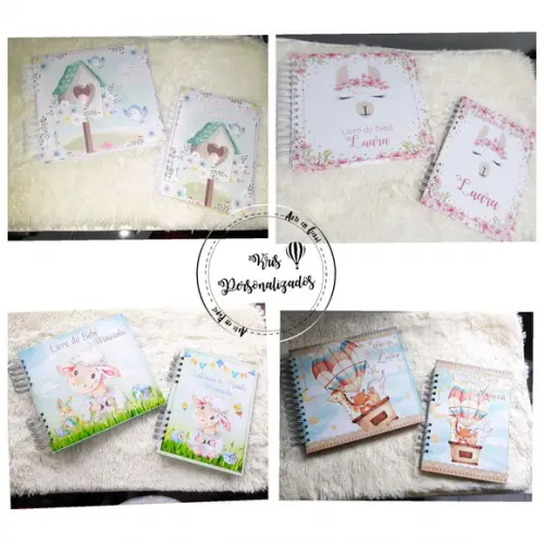 Kit Livro do Bebê + Caderneta de Vacina - Personalizada