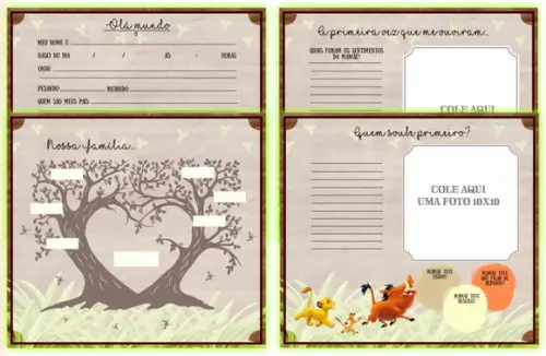 Kit Livro do Bebê + Caderneta de Vacina - Rei Leão