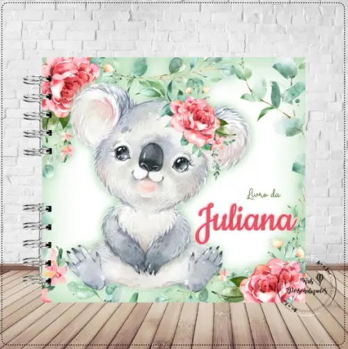 Kit Livro do Bebê + Caderneta de Vacina -Koala