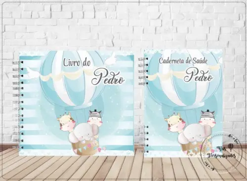 Kit Livro do Bebê + Caderneta de Vacina Animais Baloeiros 2