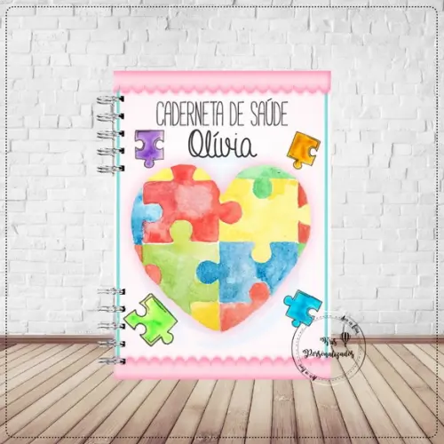 Kit Livro do Bebê + Caderneta de Vacina- Autismo Menina