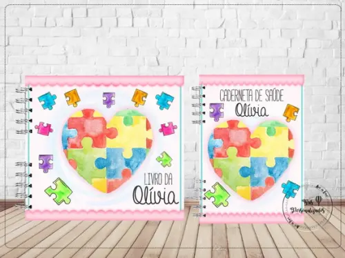 Kit Livro do Bebê + Caderneta de Vacina- Autismo Menina