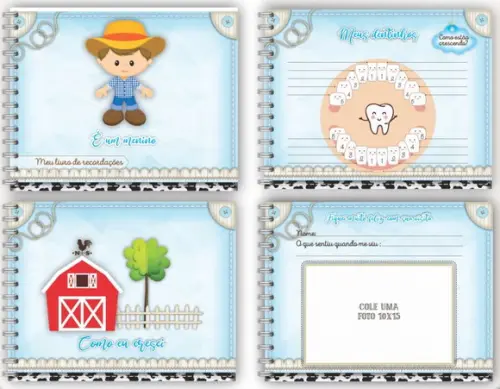 Kit Livro do Bebê 3 e Caderneta Fazendinha