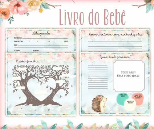 Kit Livro do Bebê e Caderneta de Vacina Bosque