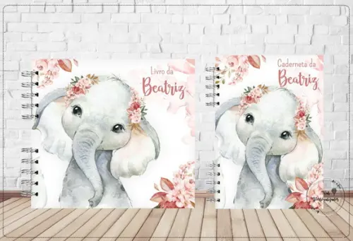 Kit Livro do Bebê e Caderneta de Vacina Elefantinha