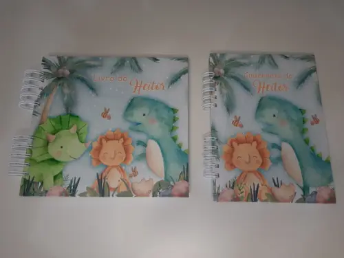 Kit Livro do Bebê e Caderneta de Vacina Dinossauros
