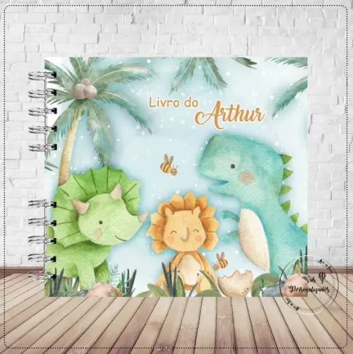 Kit Livro do Bebê e Caderneta de Vacina Dinossauros