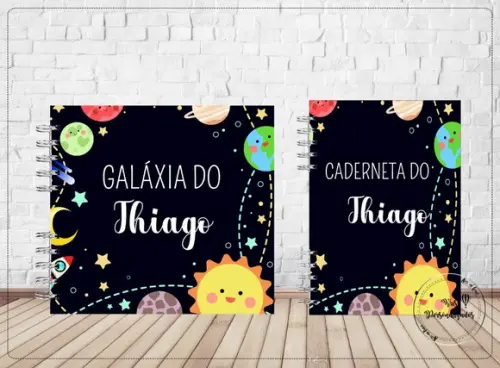 Kit Livro do Bebê e Caderneta de Vacina Galáxia
