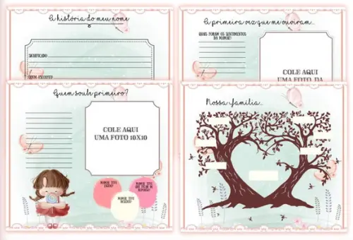 Kit Livro do Bebê e Caderneta de Vacina Menininha