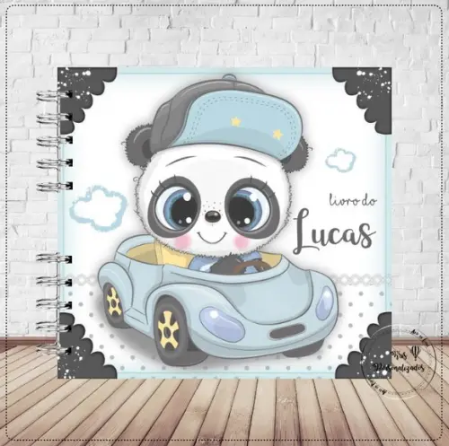 Kit Livro do Bebê e Caderneta de Vacina Panda
