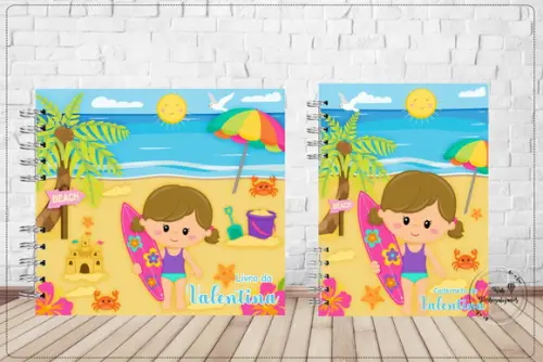 Kit Livro do Bebê e Caderneta de Vacina Praia