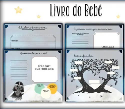 Kit Livro do Bebê e Caderneta de Vacina Star Wars
