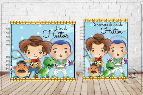 Kit Livro do Bebê e Caderneta de Vacina Toy story