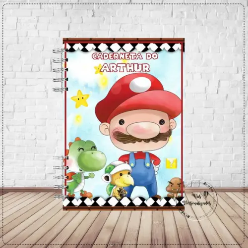 Kit Livro do Bebê e Caderneta de Vacina Super Mario