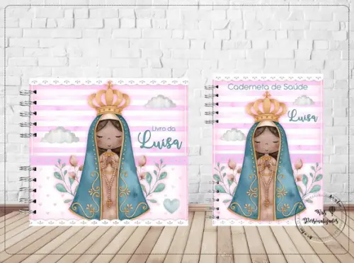 Kit Livro do Bebê e Caderneta Nossa Senhora de Aparecida
