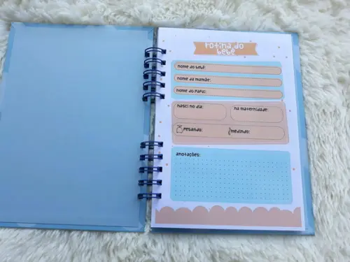 Kit Livro, Caderneta e Rotina do Bebê e porta certidão