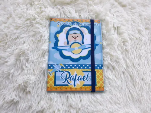 Kit Livro, Caderneta e Rotina do Bebê e porta certidão