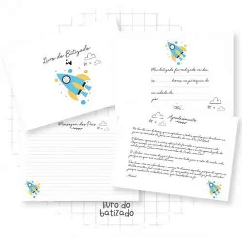 Livro Batizado Astronauta
